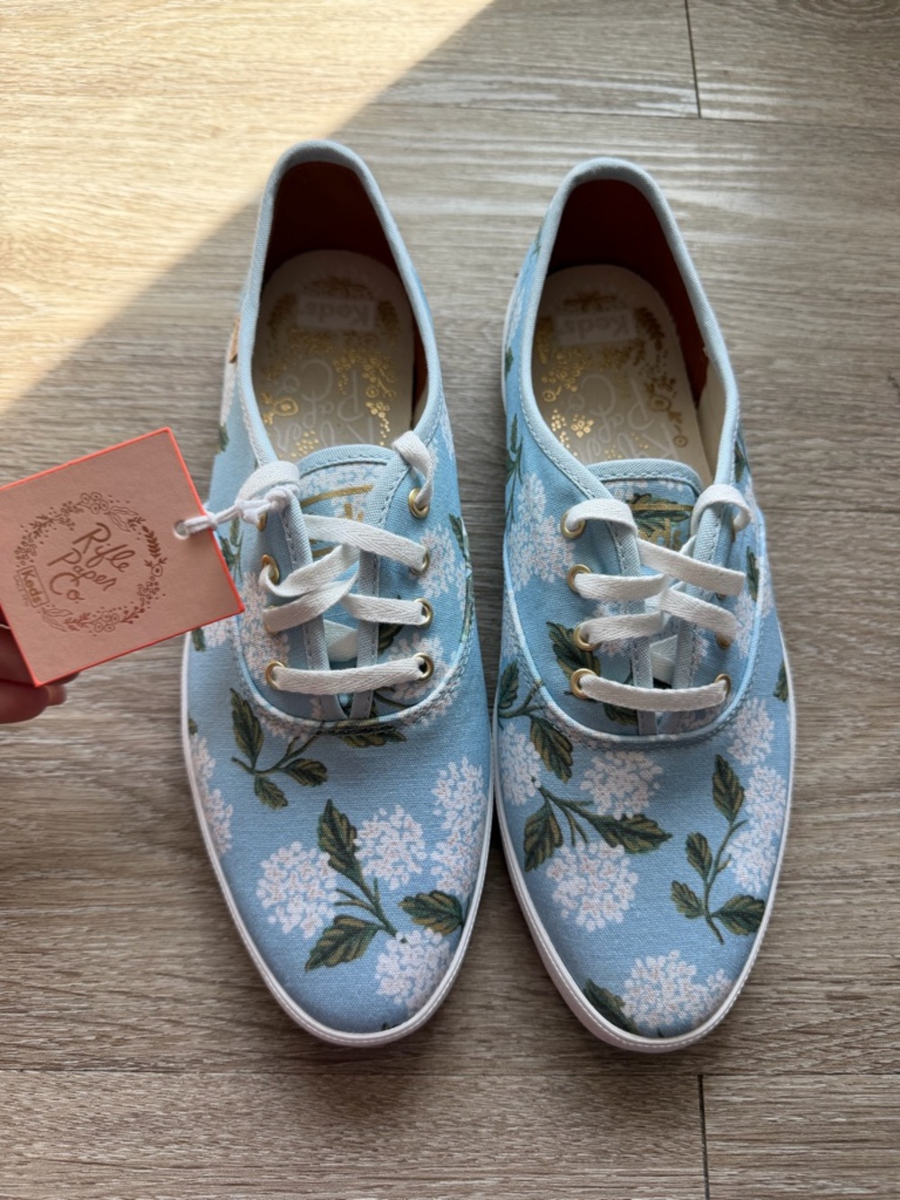 New Keds Rifle Paper Co. Women's Blue Floral hydrangea Canvas Sneaker